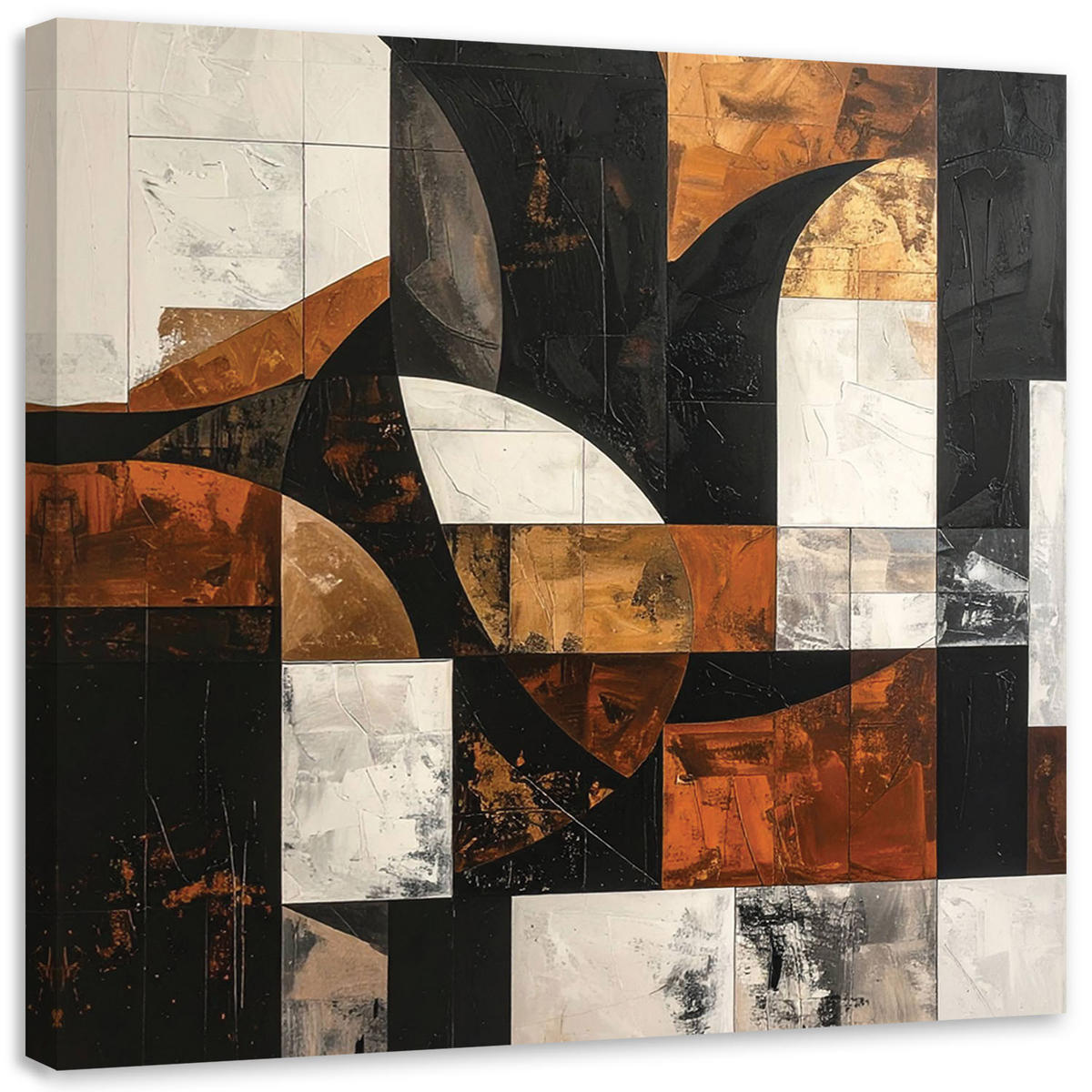 LEINWANDBILD 3D und geometrisch 60x60cm - Braun, Textil (60/60cm) - Feeby