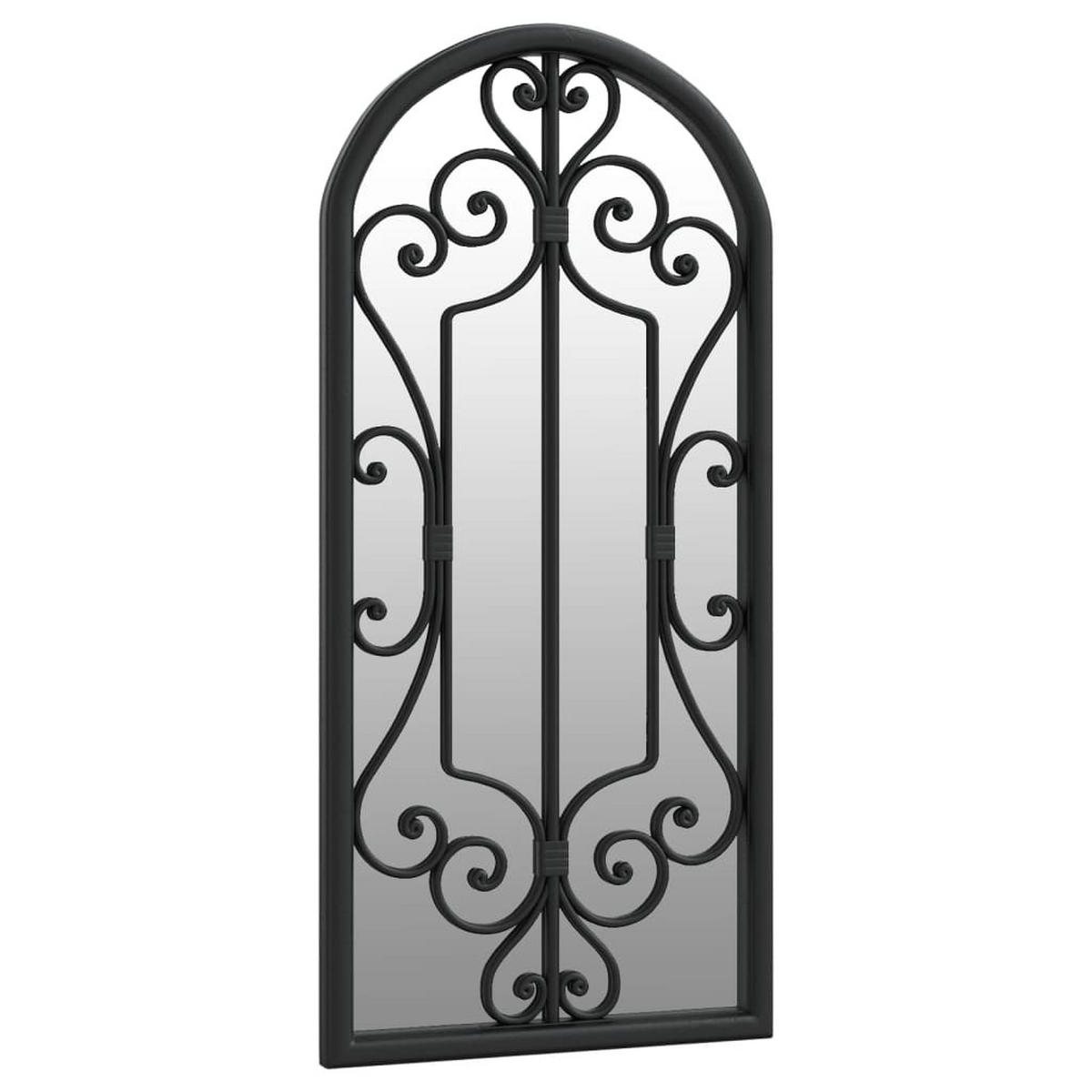 GARTENSPIEGEL Schwarz 100x45 cm Eisen - Schwarz, Metall (45/100/1cm) - furnicato