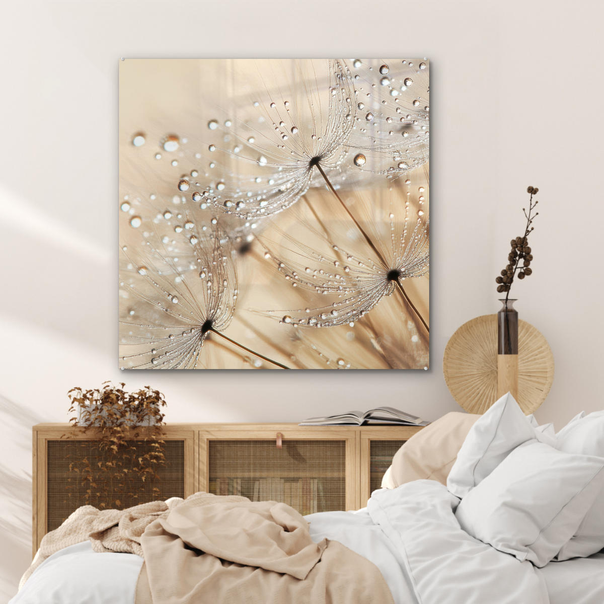 OBRAZ NA AKRYLOVOM SKLE Púpava - Abstraktné - Príroda - Béžová 90x90 cm - hnedá, sklo (90/90cm) - MuchoWow