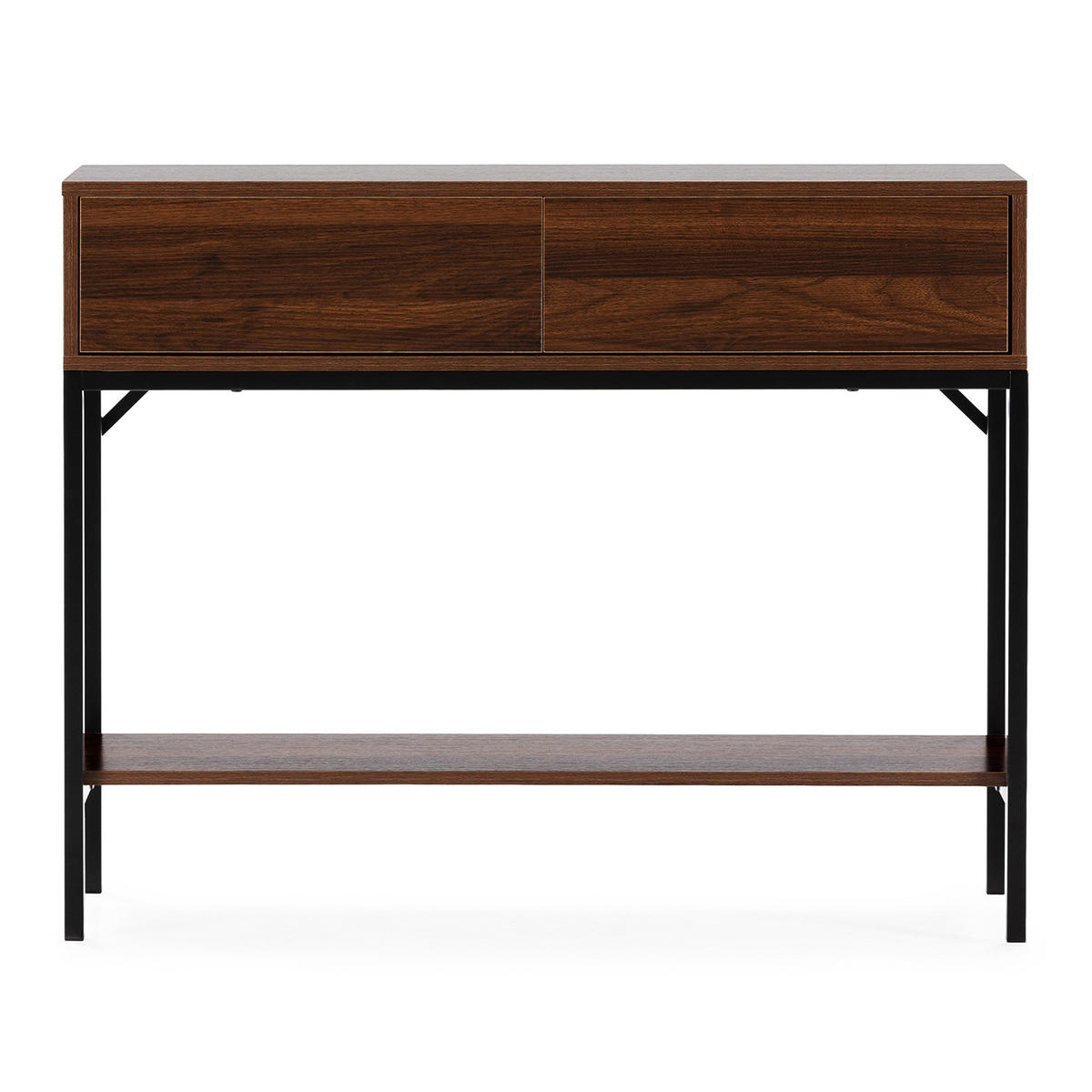KONSOLENTISCH Auri 2 schubladen Walnuss-Optik - Walnussfarben, Holzwerkstoff (30/100/80cm) - VS Venta-stock