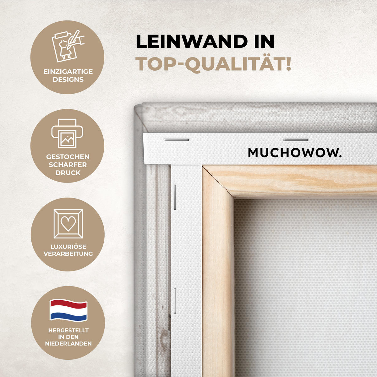 LEINWANDBILD Fenster - Meer - Küste - Natur - Ausblick - Strand - Wattenmeer 90x140 cm - Beige, Textil (90/140cm) - MuchoWow