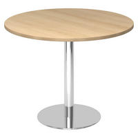 PAUSENTISCH groß STF 100/100/74,5 cm in Eichefarben/Chrom - Chromfarben/Eichefarben, Holzwerkstoff (100/100/74.5cm) - bümö