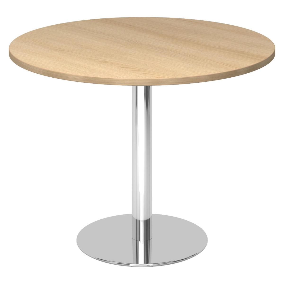 PAUSENTISCH groß STF 100/100/74,5 cm in Eichefarben/Chrom - Chromfarben/Eichefarben, Holzwerkstoff (100/100/74.5cm) - bümö