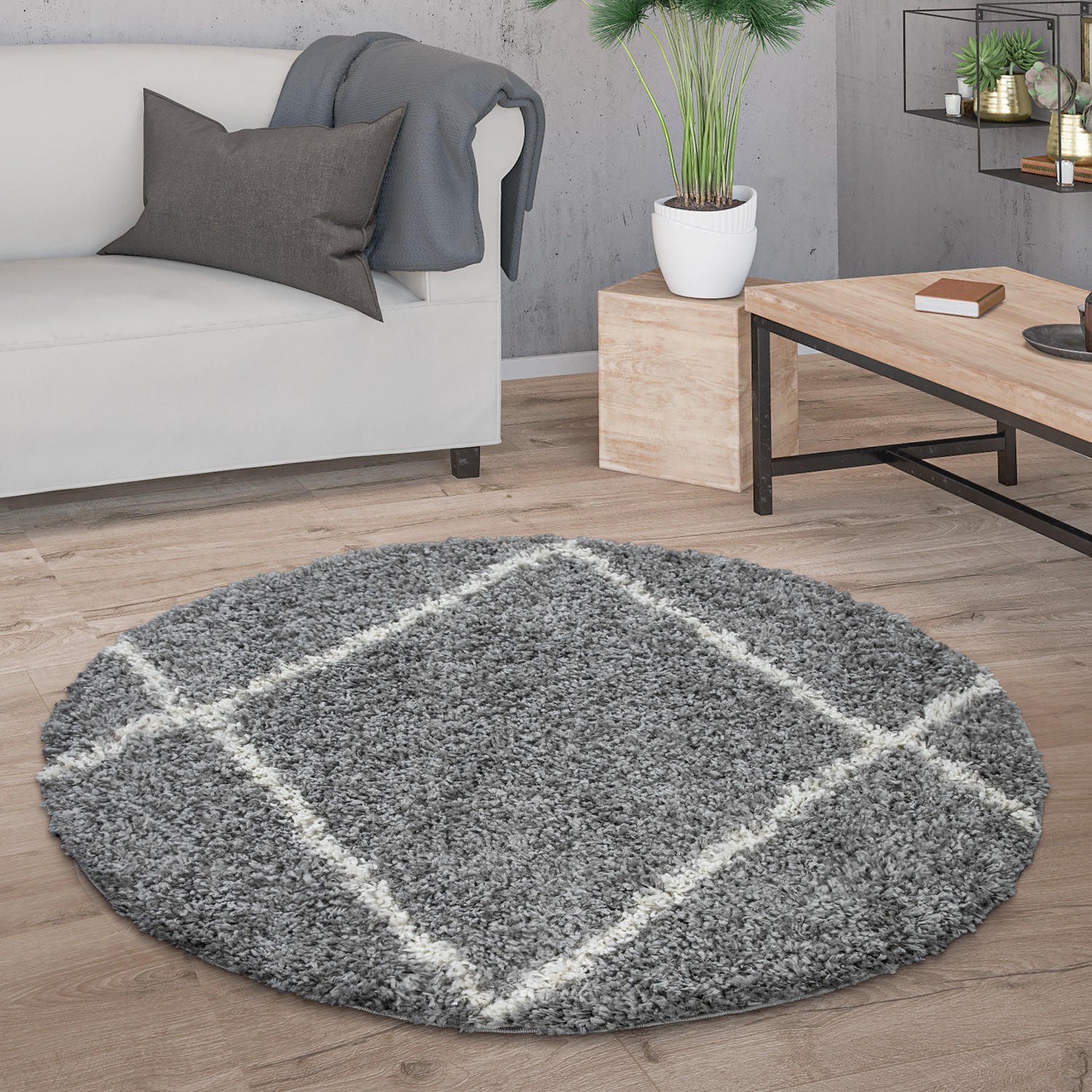 HOCHFLORTEPPICH 200/200 cm Kalmar 442 - Grau, Textil (200/200cm) - Paco Home