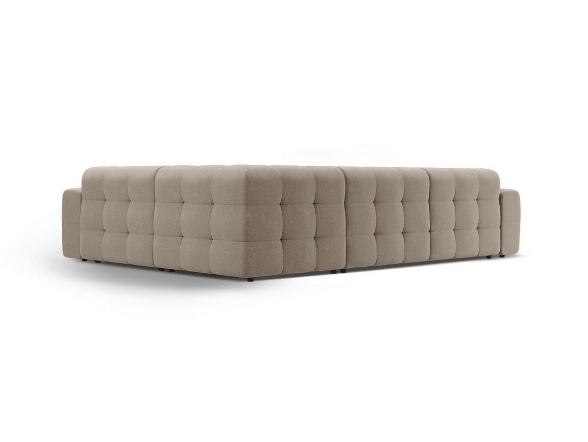 ECKSOFA rechts Kendal aus strukturiertem Stoff dunkelbeige 6 Sitzplätze - Mokka, Textil (231/332cm) - Micadoni