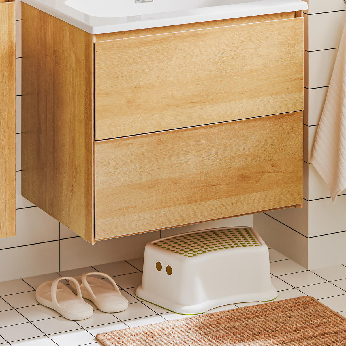 WASCHTISCHKOMBI Natur - Braun, Keramik/Holzwerkstoff (61/54/46cm) - SoBuy