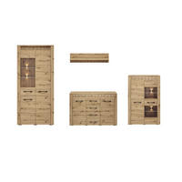 WOHNWAND Artis Artisan Eiche 4-teilig - Eiche Artisan/Braun, Holz/Holzwerkstoff (322/200/40cm) - Feldmann-Wohnen