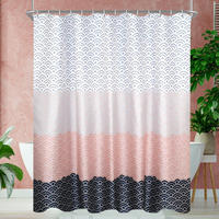 DUSCHVORHANG 240 x 200 cm Blume Beschwerter Saum Antischimmel Waschbar Polyester - Multicolor, Textil (240/200cm)