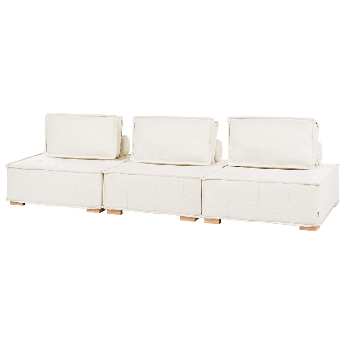 3-SITZER-MODULSOFA Stoff Cremeweiß Tibro - Creme, Textil (300/82/100cm) - Beliani