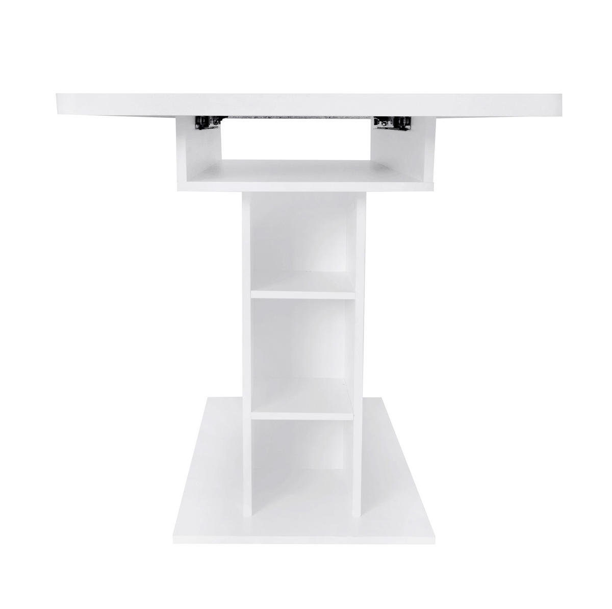 ESSTISCH, Spanplatte mit Metallgestell, ausziehbar mit Stauraum, 110/130/70/75 cm, Weiß - Weiß, Holzwerkstoff (130/70/75cm) - Redom