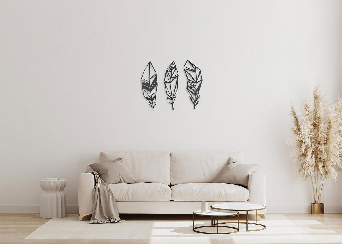 WANDDEKO Schwarz 72/70 cm - Schwarz, Metall (1.5/70/3cm) - KUNSTLOFT