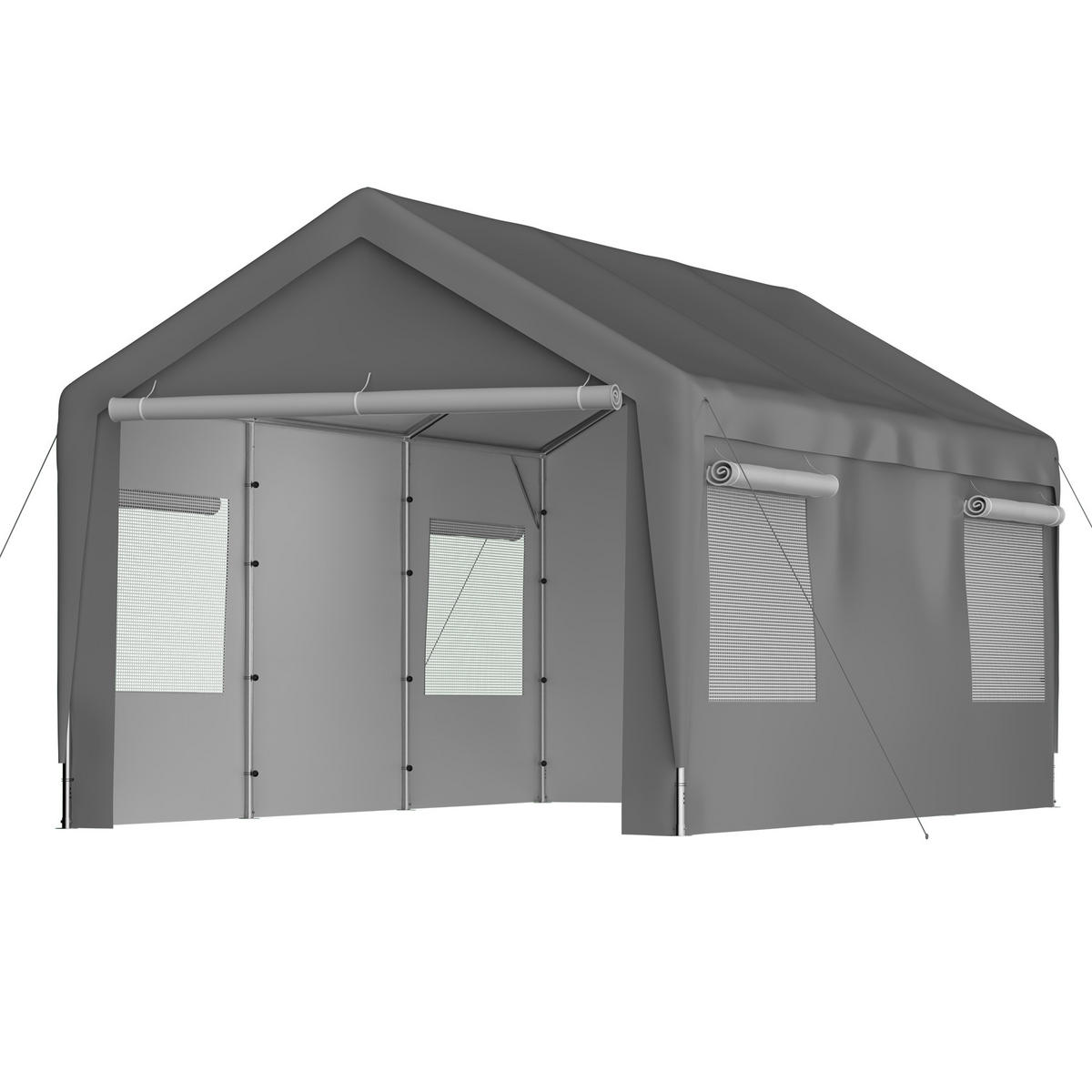 ZELT Carport Grau 3 x 6 m - Grau, Metall (310/276/592cm) - ComfortXL