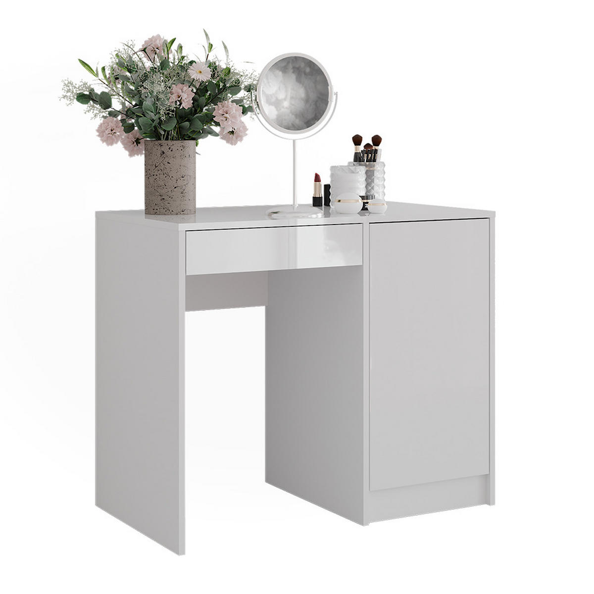 TOALETNÍ STOLEK Sherry Bílá/bílý vysoký lesk - vysoce lesklá bílá, kompozitní dřevo (89.8/76/50.1cm) - Vicco
