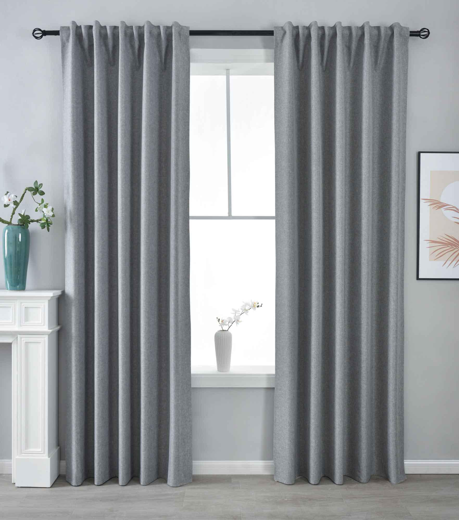 VORHANG 2ER SET BOSTON DARK HxB 245x140 cm Grau - Grau, Textil (140/245cm) - Gardinenbox