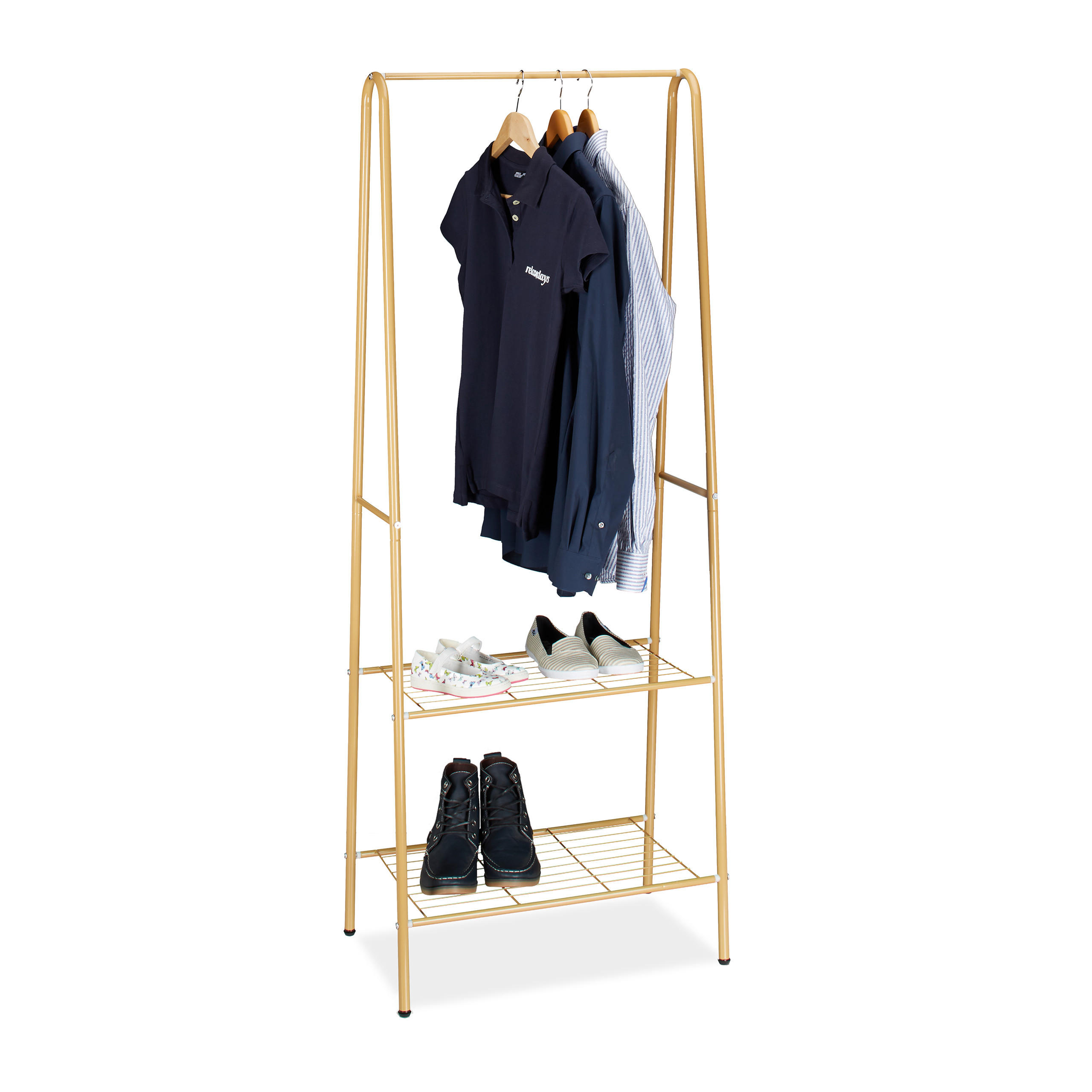 KLEIDERSTÄNDER - Hellbraun, Metall (61.5/160/38cm) - Relaxdays