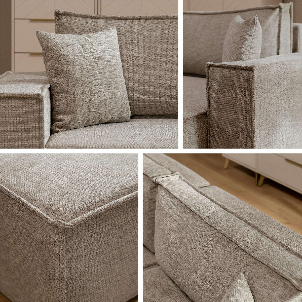 ECKSOFA Karl - Hellgrau/Schwarz, Holz/Kunststoff (272/145cm) - MIRJAN24