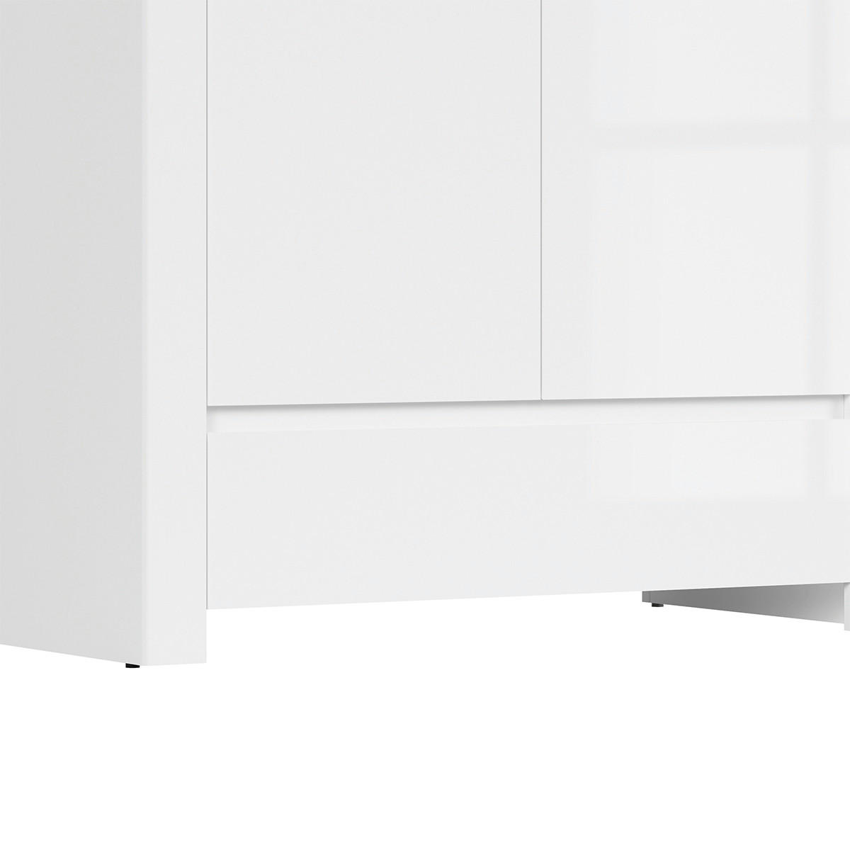 SCHRANK 2 Türen Hella Weiß und Holz - Weiß, Holzwerkstoff (106/203/56cm) - Petits-meubles