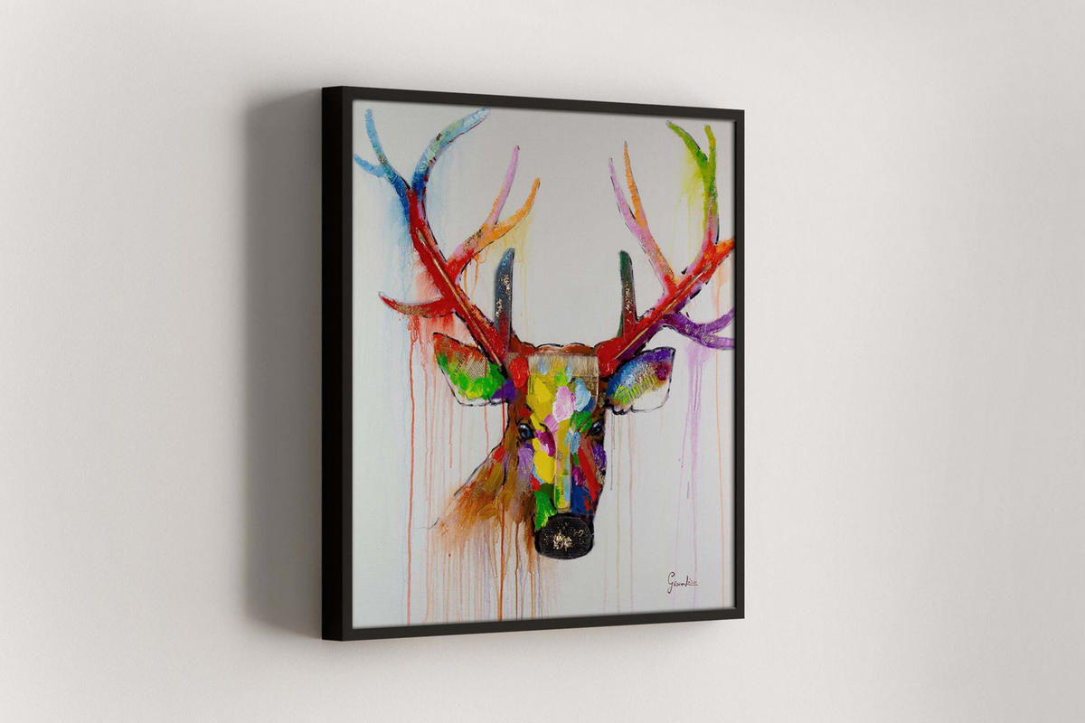 ÖLGEMÄLDE 80/80 cm - Multicolor, Holz/Textil (1.6/80cm) - KUNSTLOFT