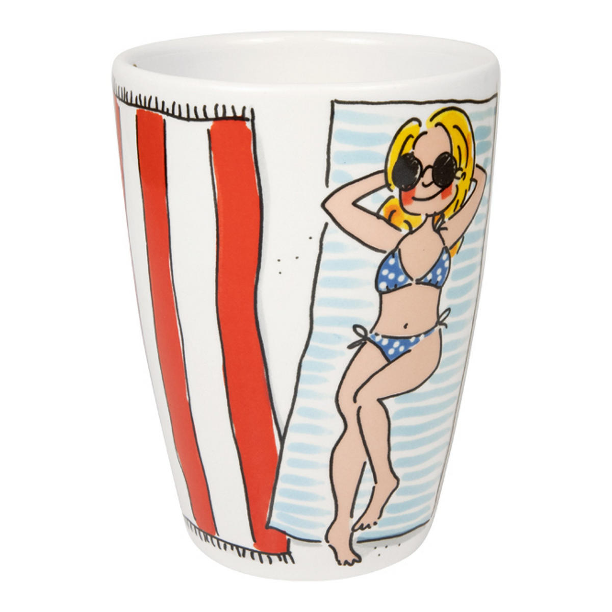 XL-BECHER Strandmädchen in Bunt - 500 ml - Multicolor, Keramik (0.5L) - Blond Amsterdam