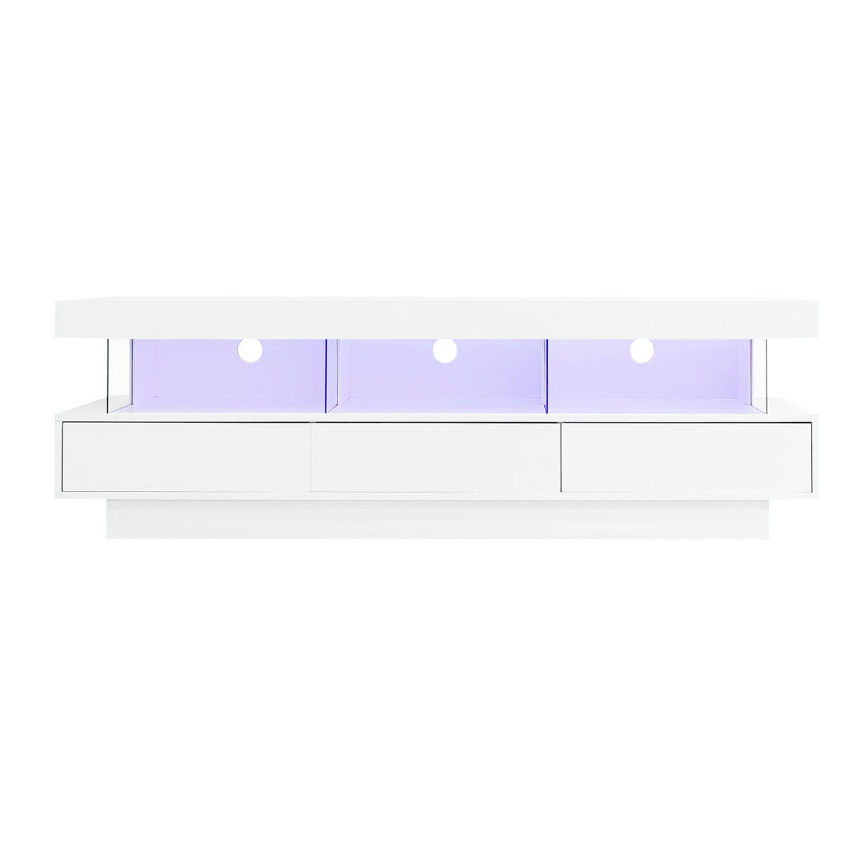 TV-ELEMENT mit LED-Beleuchtung 160 x 38 x 50,5 cm Weiß Hochglanz - Weiß, Holzwerkstoff (38/50.5/160cm) - Beauniv