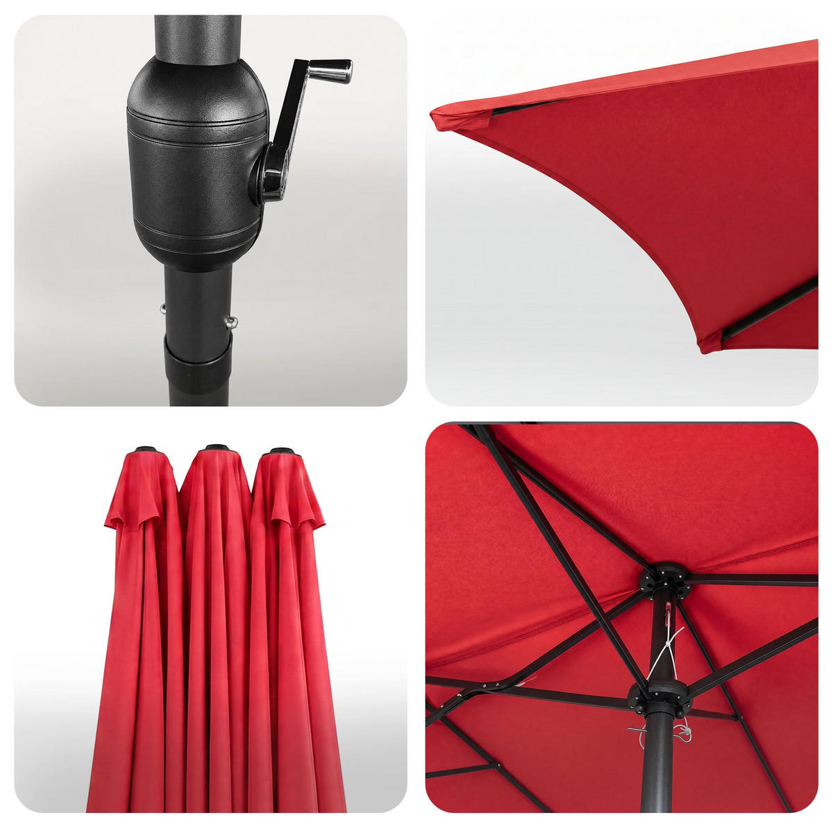 SONNENSCHRIM Rot 245/460 cm - Rot/Schwarz, Metall (460/270cm) - Akord