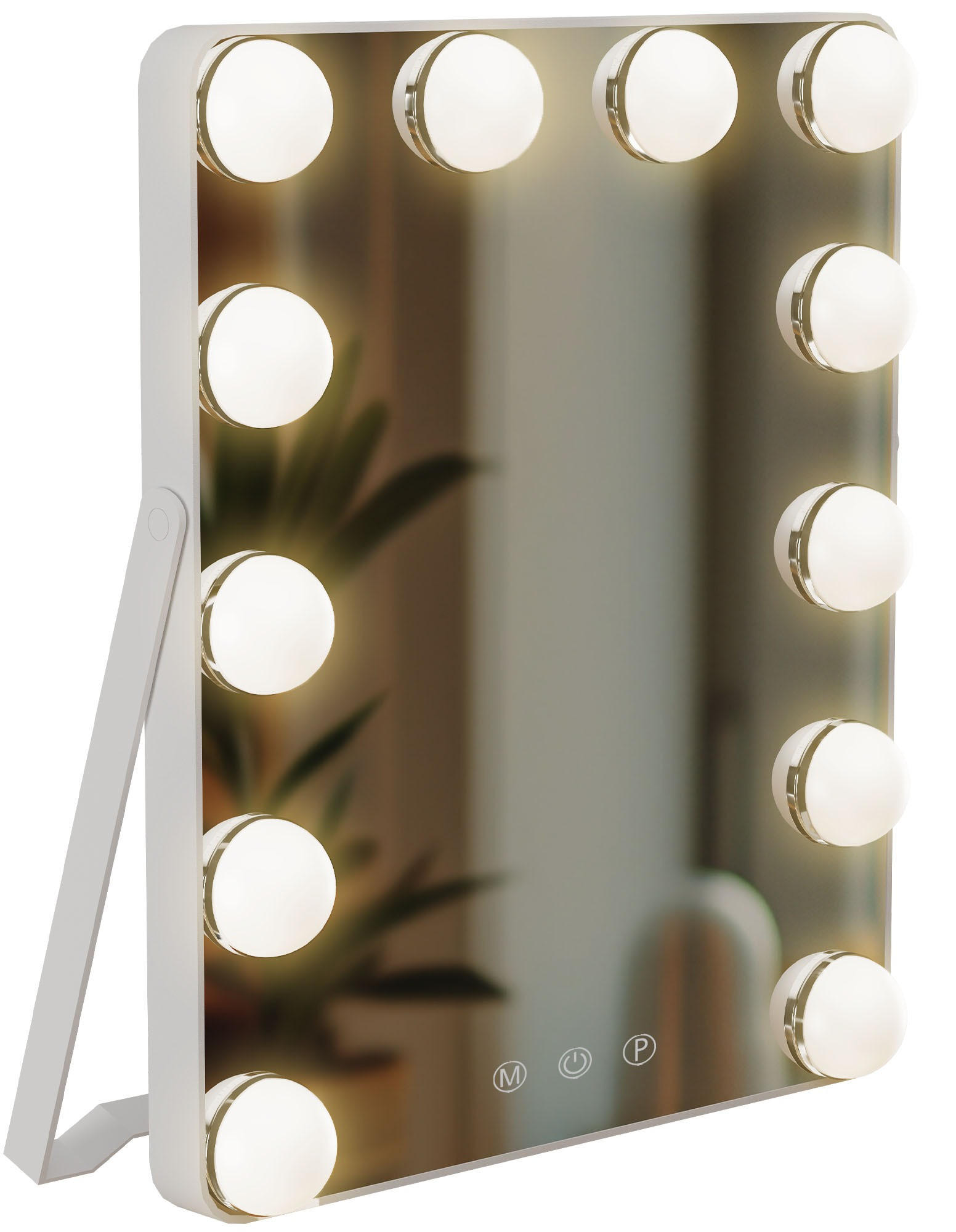 SCHMINKSPIEGEL eckig 25/16/30 cm Glas Weiß - Weiß, Glas (25/30/16cm) - CLP