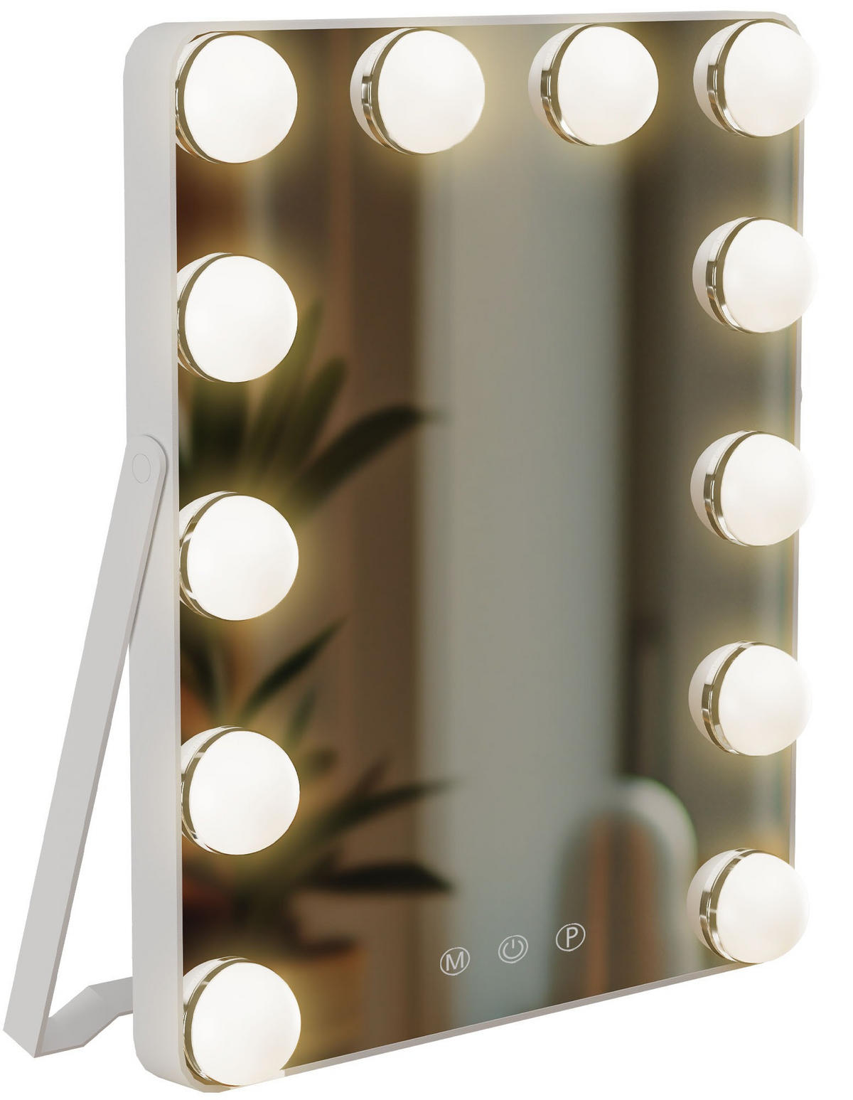 SCHMINKSPIEGEL eckig 25/16/30 cm Glas Weiß - Weiß, Glas (25/30/16cm) - CLP