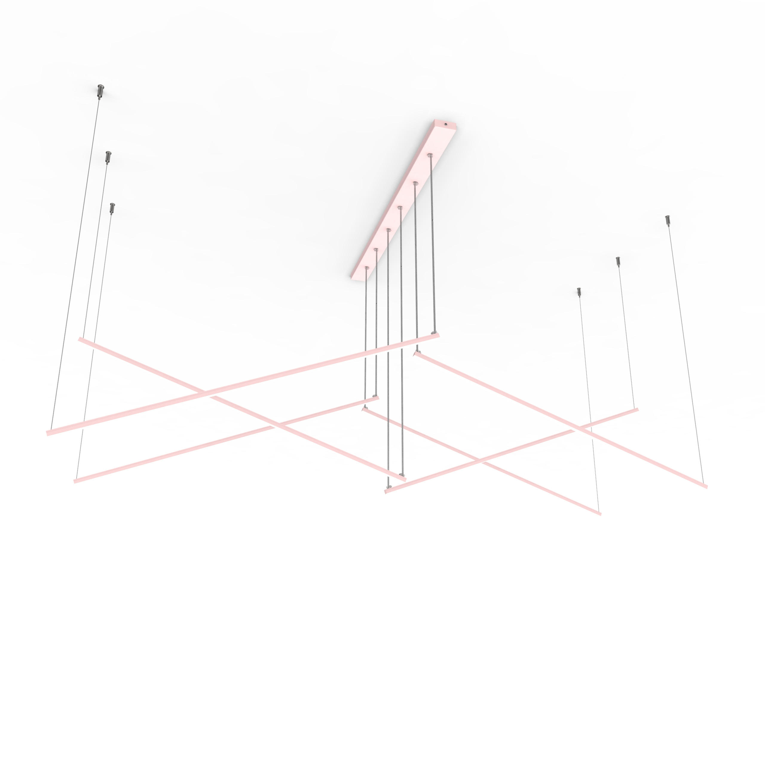 LED-HÄNGELEUCHTE - Pink, Metall (200/100/120cm) - Lumicom