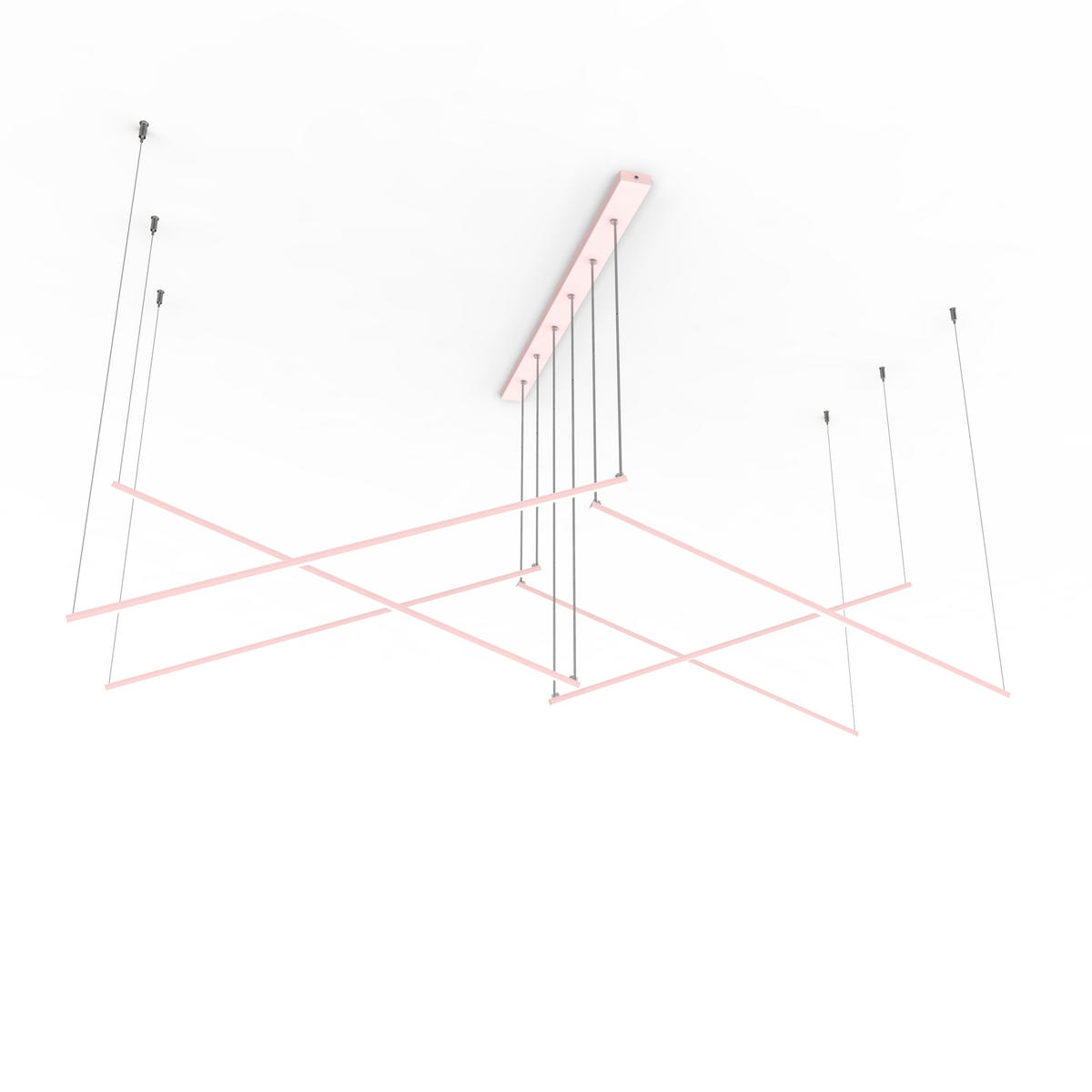 LED-HÄNGELEUCHTE - Pink, Metall (200/100/120cm) - Lumicom