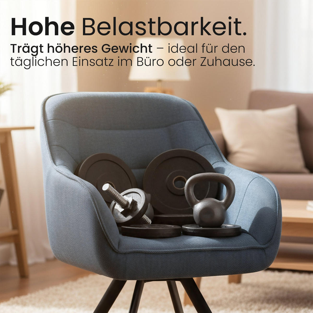 ESSZIMMERSTUHL Stoff Dunkelgrau - Dunkelgrau/Schwarz, Textil/Metall (57/89/64cm) - CLP