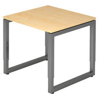 SCHREIBTISCH Serie-R 80/80/74 cm in Ahornfarben/Graphitfarben - Ahornfarben/Graphitfarben, Holzwerkstoff (80/80/74cm) - bümö