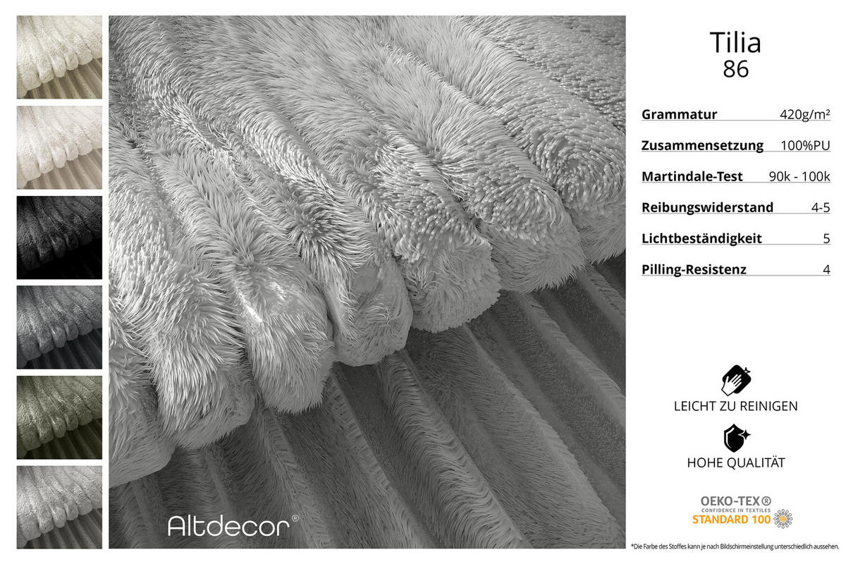 ECKSOFA mit Schlaffunktion und Bettkasten LIRA-L - 264x172x89 Hellgrau - Hellgrau, Holzwerkstoff/Textil (172/264cm) - ALTDECOR