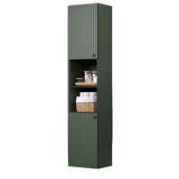 HOCHSCHRANK grün 70 x 186 cm, Badschrank mit viel Stauraum - Schwarz/Grün, Holzwerkstoff/Metall (31/186/40cm) - Top.Furn