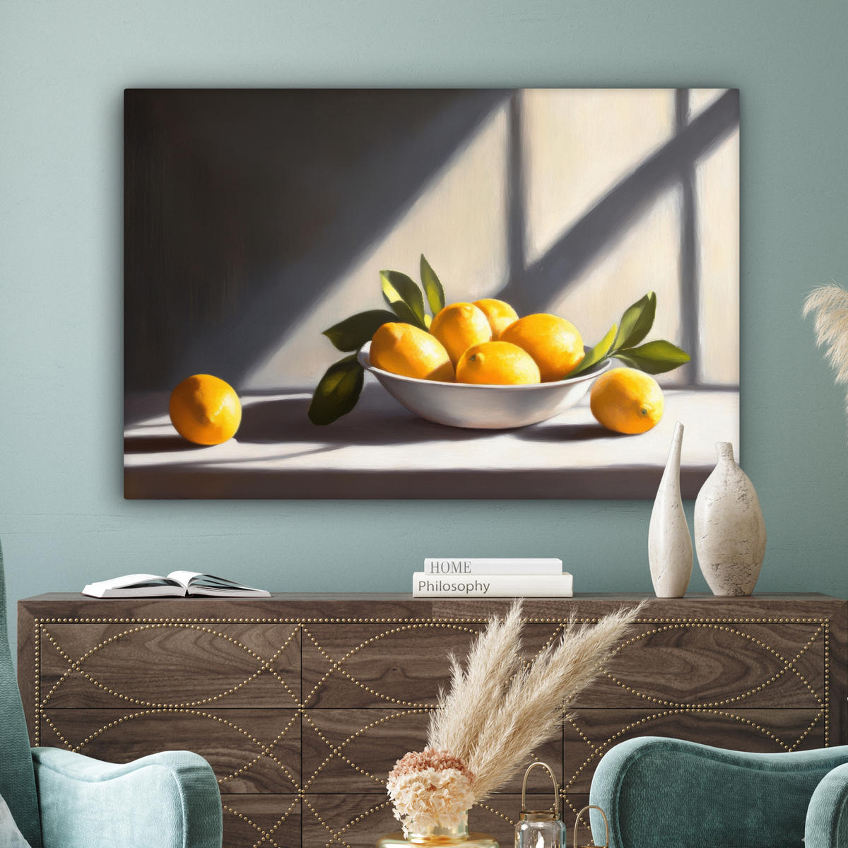 LEINWANDBILD Zitronen - Stilleben - Gelb XXL 150x100 cm - Gelb, Textil (150/100cm) - MuchoWow