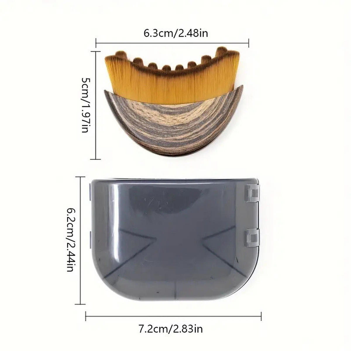 GESICHTSBÜRSTE für Lymphdrainage und Konturpflege,2 Stück - Braun, Textil (6/2/7cm) - Kaket