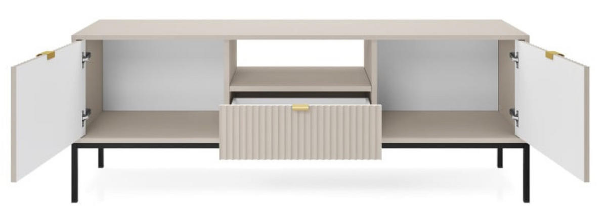 TV-SCHRANK Kaschmir Schwarz NEW RTV - Ecru, Holzwerkstoff (154/56/39cm) - Sepro Meble