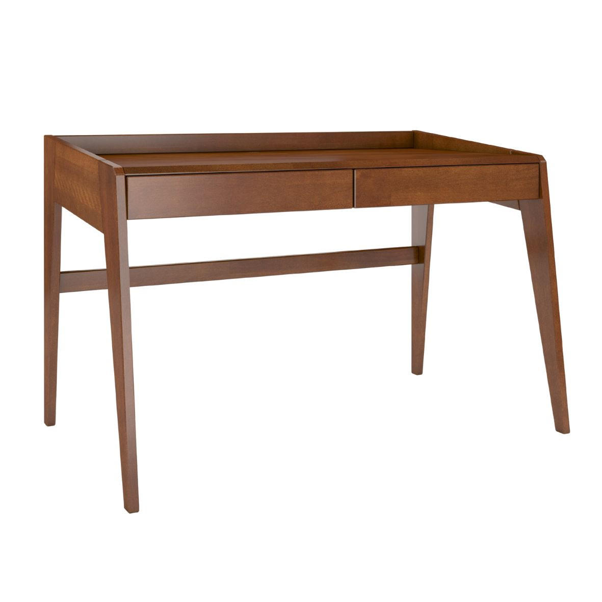 SCHREIBTISCH Lisa, 125/70/81 cm in Nussbaumfarbe, Buchenholz - Walnussfarben, Holz/Buchenholz (70/125/81cm) - Visby