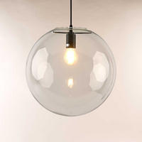 PENDELLEUCHTE Orb Schwarz/Klar Ø 40cm - Klar/Schwarz, Glas (40/40/40cm) - s.luce