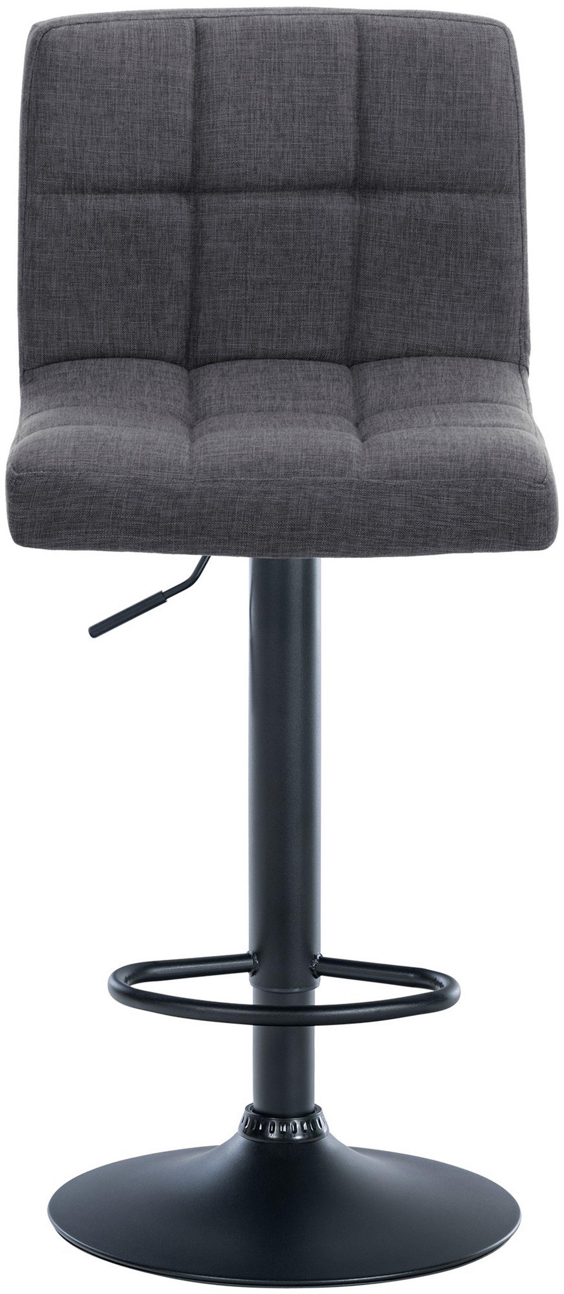 BARHOCKER 2er Set Cala Stoff schwarz hellgrau - Schwarz/Grau, Textil/Metall (46/114/47cm) - TPFLiving