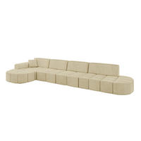 ECKSOFA Ottomane Links LIVO-L3 - 413x171x79,5 cm Beige - Beige, Holzwerkstoff/Textil (413/79.5/171cm) - ALTDECOR