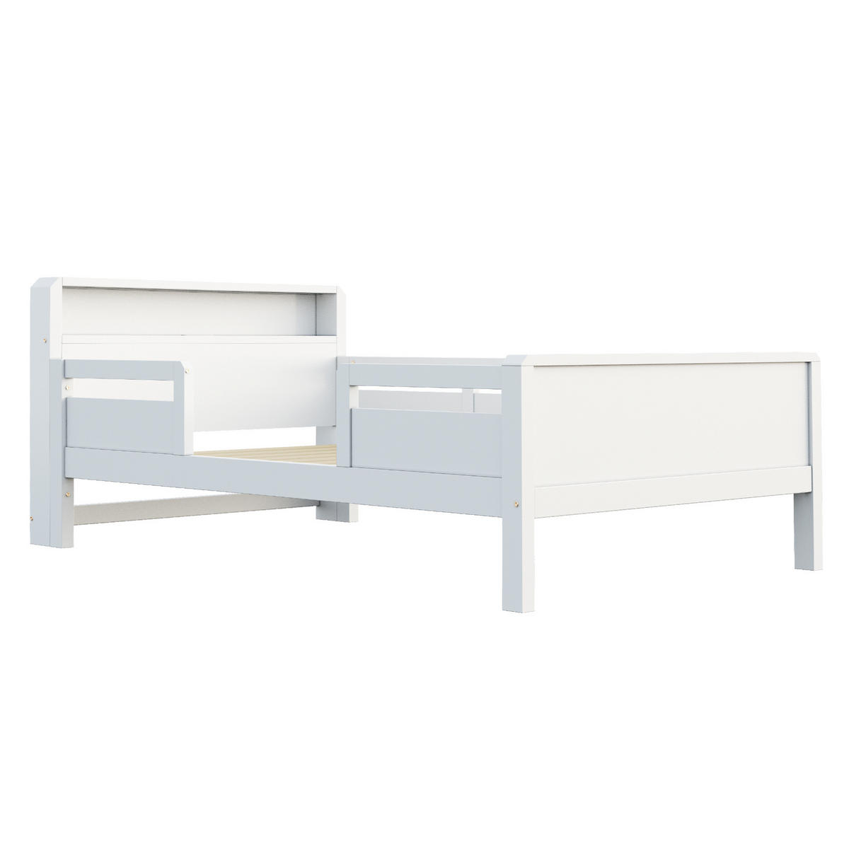 BETT 90/200 cm aus Kiefernholz mit LED, Weiß - Weiß, Holz (90/200cm) - OKMYHOME