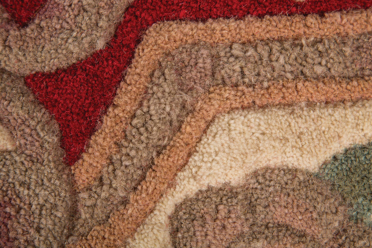 WOLLTEPPICH Aubusson-Muster handgeknüpft BEAULY, Rot-Beige 150x240 cm - Rot, Textil (150/240cm) - KADIMA DESIGN