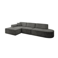ECKSOFA Ottomane Links IREA-L2-v3 - 327x165x77 cm Ecru - Anthrazit, Holzwerkstoff/Textil (327/165cm) - ALTDECOR