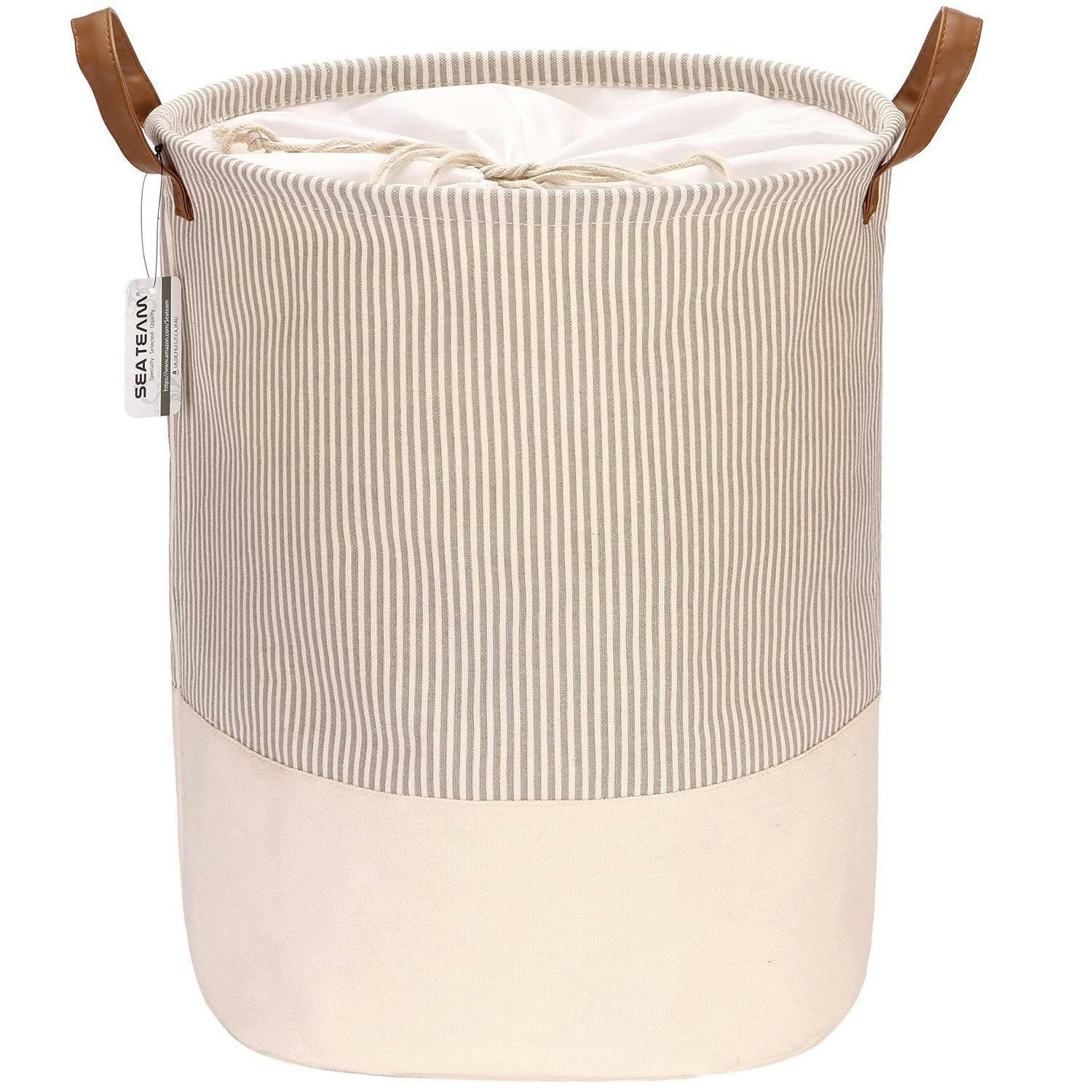WÄSCHEKORB Streifenmuster Grau 43 Liter - Multicolor, Textil (45/45/35.1cm)