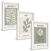 BILDER SET 3er Set - 20x30 cm Weißer Rahmen - Poster mit Pflanzenmustern von Matisse - Weiß, Kunststoff (20/30cm) - TULUP