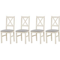 STUHL Nilo 10 (4er Set) - Grau/Cappuccino, Holz (43/94/40cm) - Leaf Design