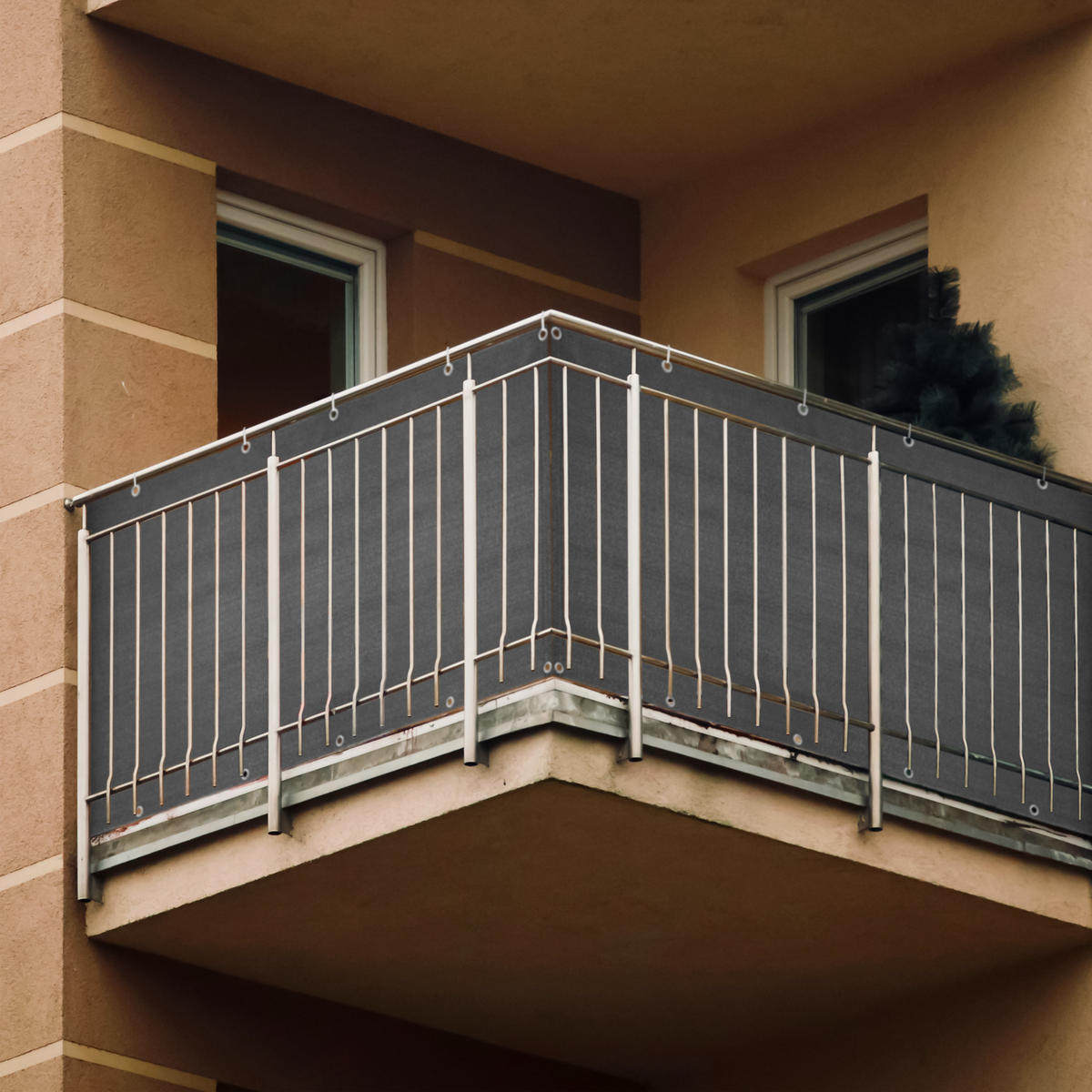 BALKON-SICHTSCHUTZ 0,8x5m - Anthrazit, Kunststoff (500/80cm) - KRUMAD