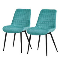 ESSZIMMERSTUHL Petrol 2er Set - Blau, Metall (52/89/60cm)