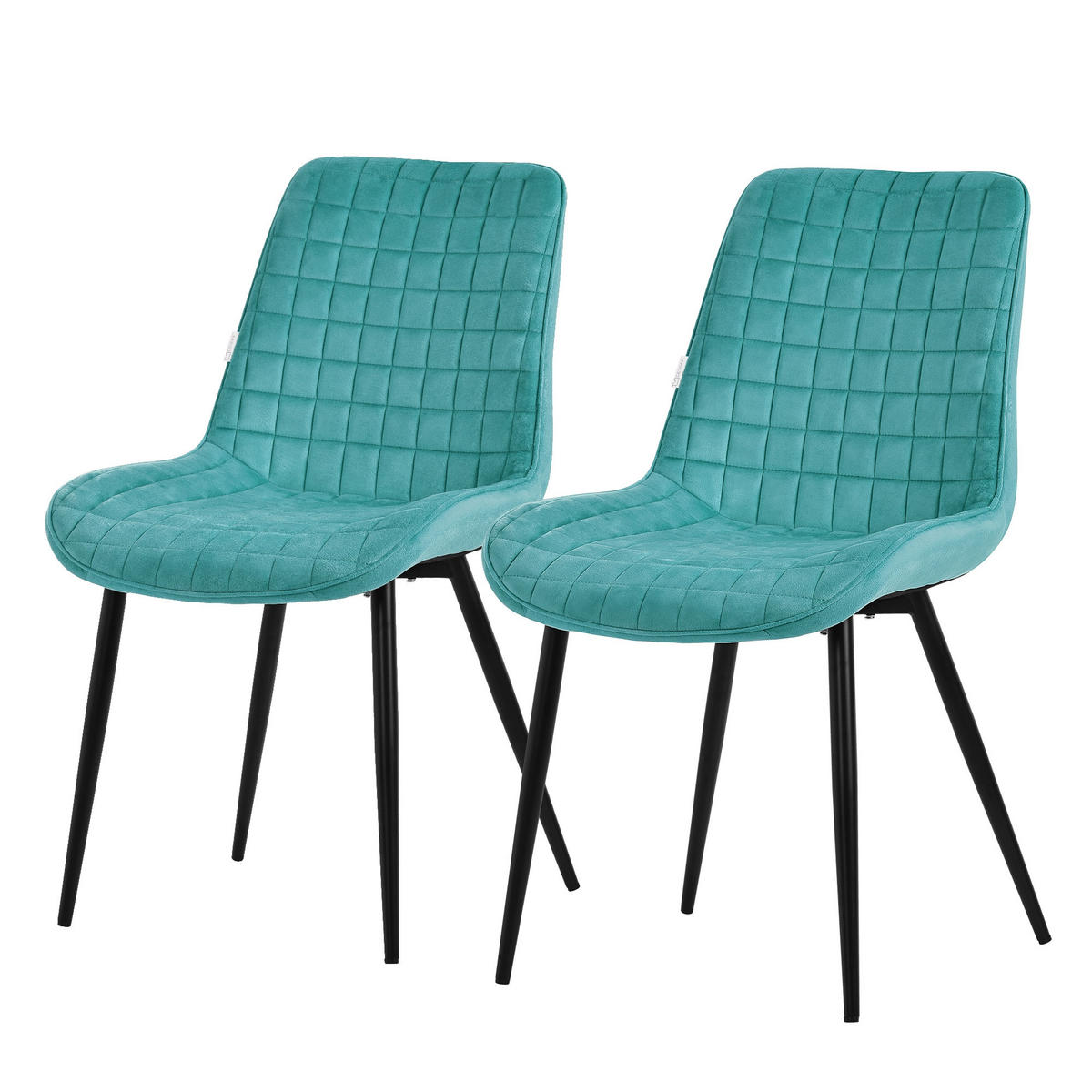 ESSZIMMERSTUHL Petrol 2er Set - Blau, Metall (52/89/60cm)