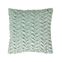 SAMTKISSEN Grace mint 45/45 cm plissiert in Flechtoptik - Mintgrün, Textil (45/45cm) - Homescapes